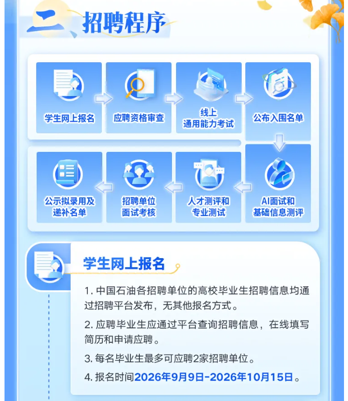 秋招进行时丨中国石油启动2026年秋季高校毕业生招聘！