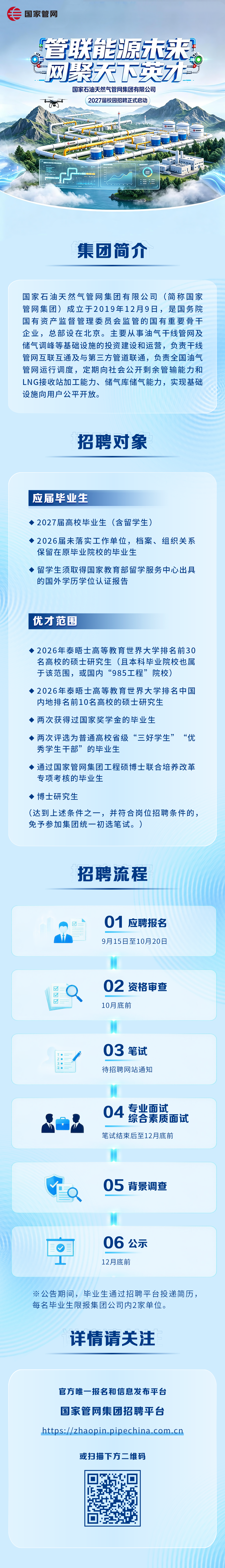 秋招进行时丨国家管网集团2027届校园招聘启动
